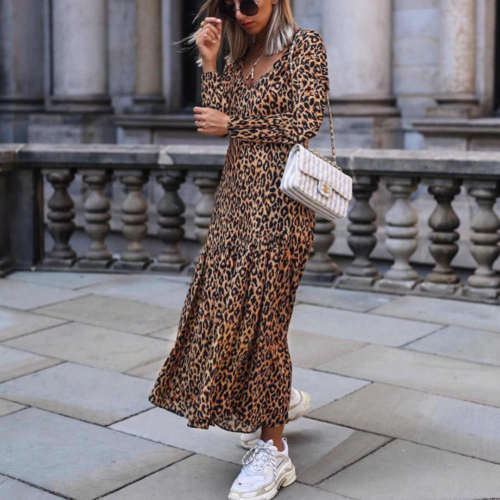 Zara платье макси леопард