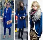 Как носить синее пальто красиво - образы, советы, фото