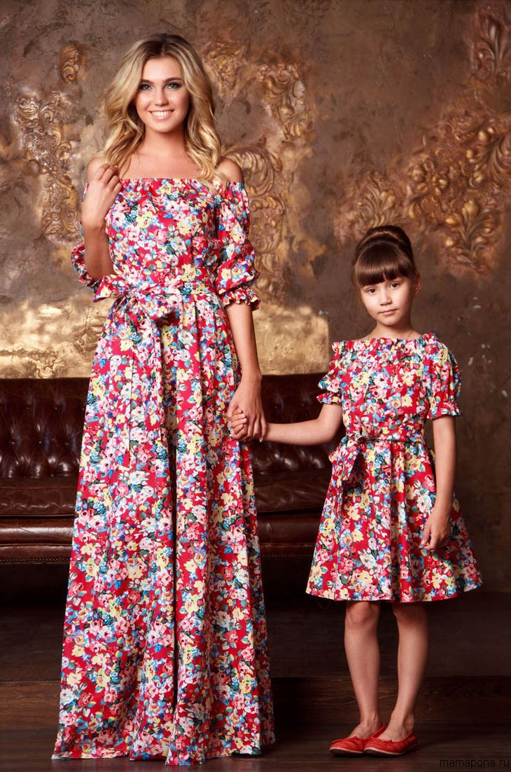 Платья для мамы и дочки в одном стиле